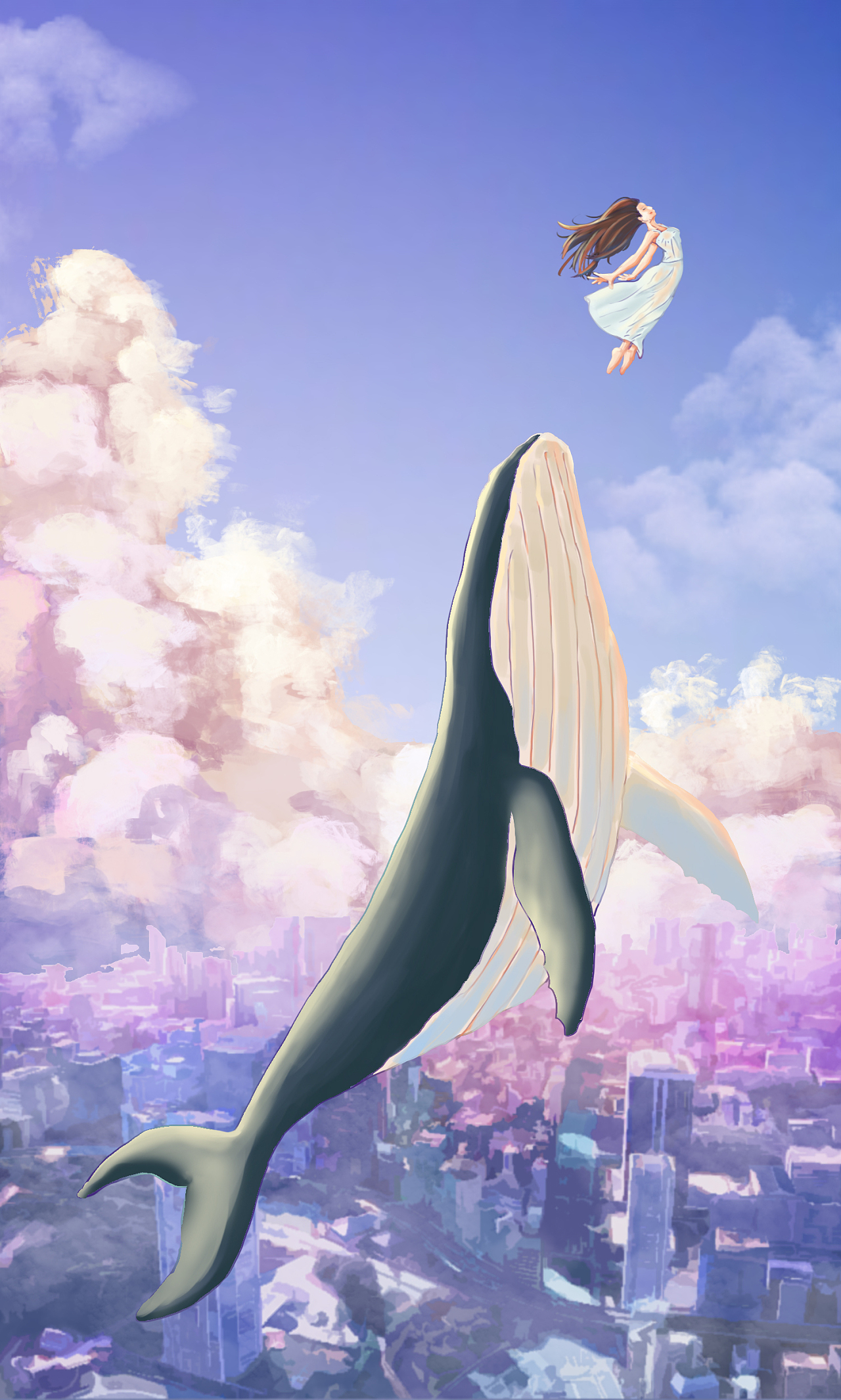 天空鲸手机游戏_天空鲸鱼素材_天空鲸鱼壁纸