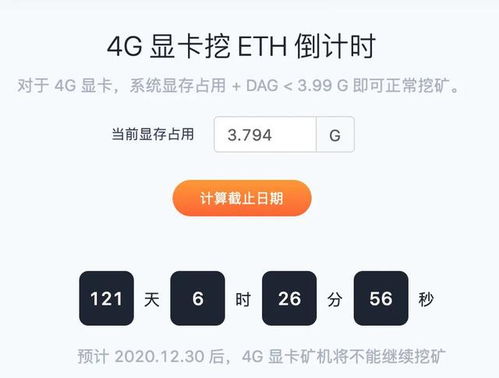 4g显卡挖以太坊还能挖多久,还能持续多久？
